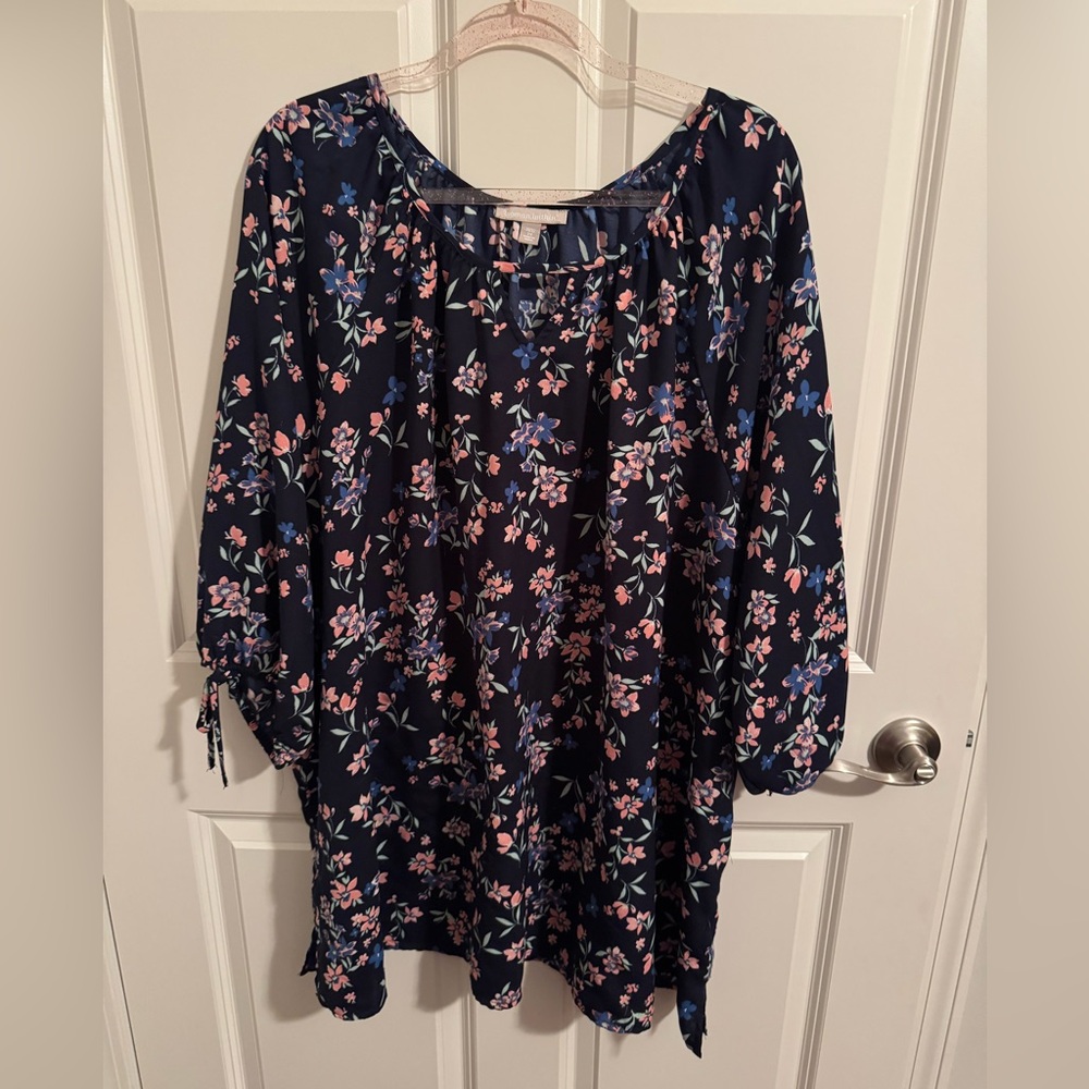 Woman Within Floral Print Tunic, Size 3X